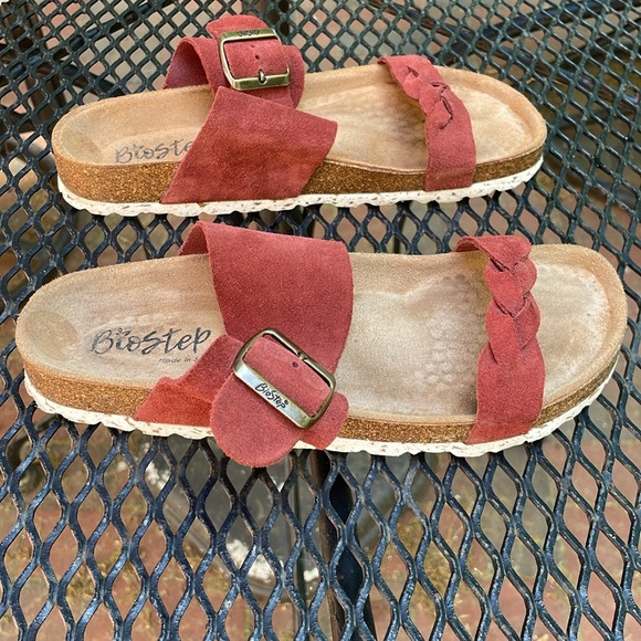 BioStep red/maroon leather sandal - Picture 5 of 7